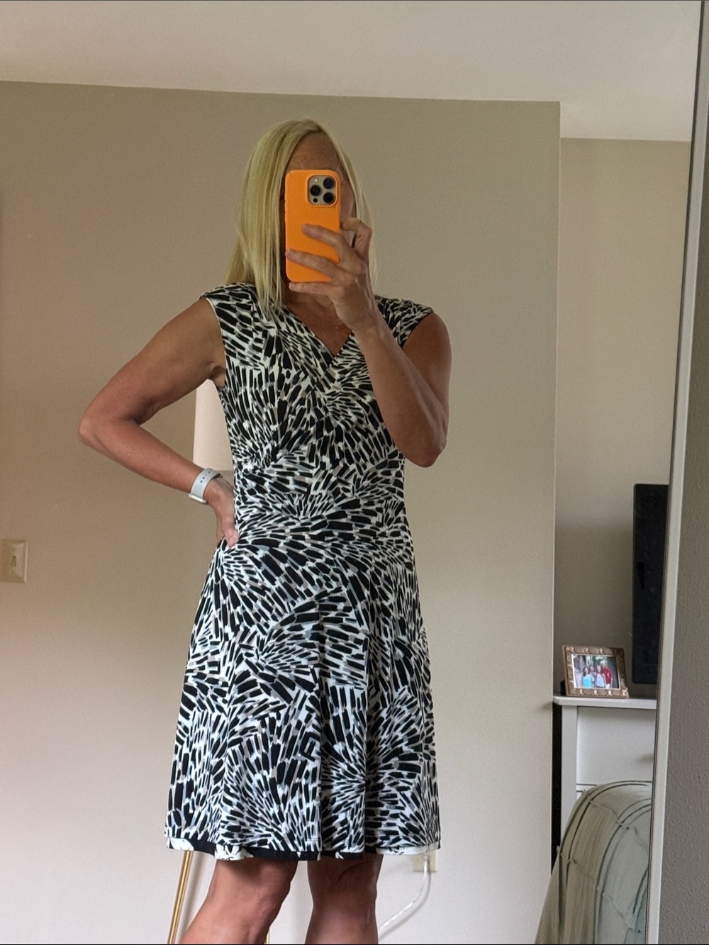 2 dresses in 1. WHBM Black & White Sleeveless V-Neck and Black & white floral